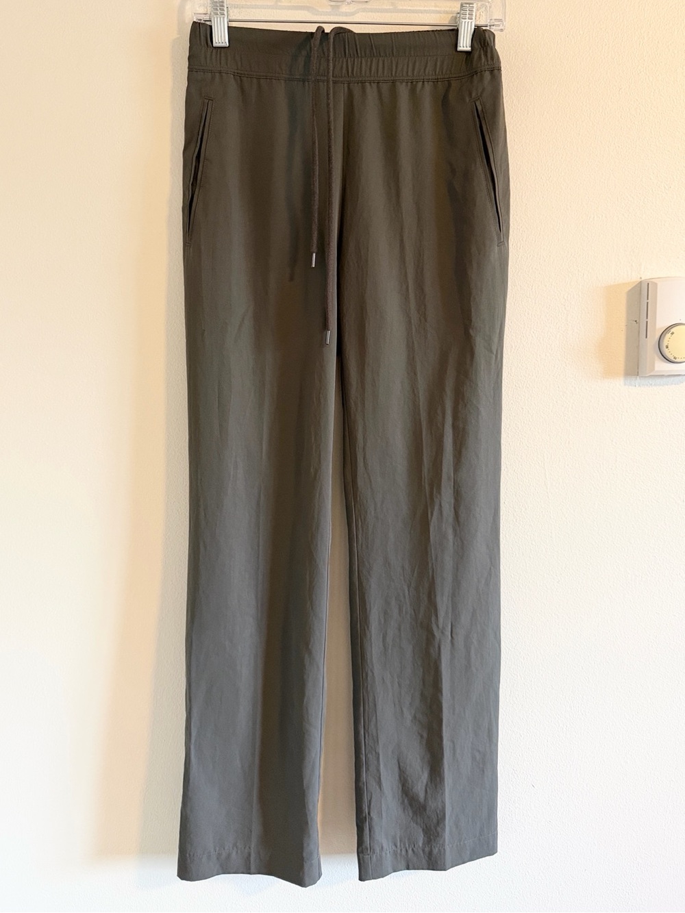 James Perse Monterey Pull On Trouser Pants Women's 0 XS Olive Green Drawstring